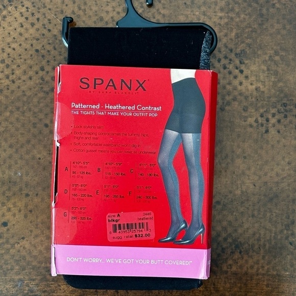 NEW SPANX Women's Heathered Contrast Tight-End-Tights in Black/Gray Size A - Picture 6 of 8